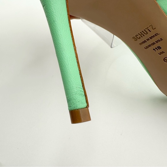 SCHUTZ Ariella Transparent Strappy Heel Deep Mint Green - Picture 7 of 11